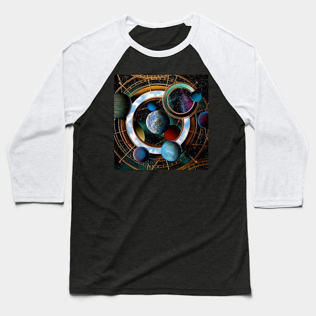 Harmony of the Spheres Baseball T-Shirt by TinBennu